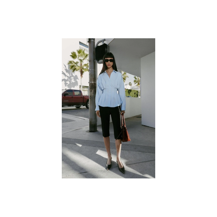 РУБАШКА ИЗ ПОПЛИНА СО СКЛАДКАМИ