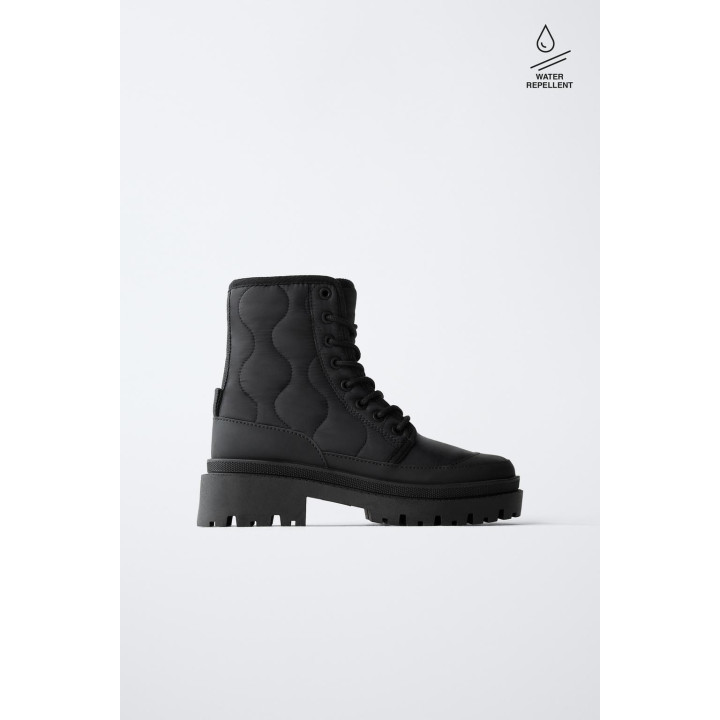 СТЕГАНЫЕ БОТИНКИ НА ШНУРОВКЕ