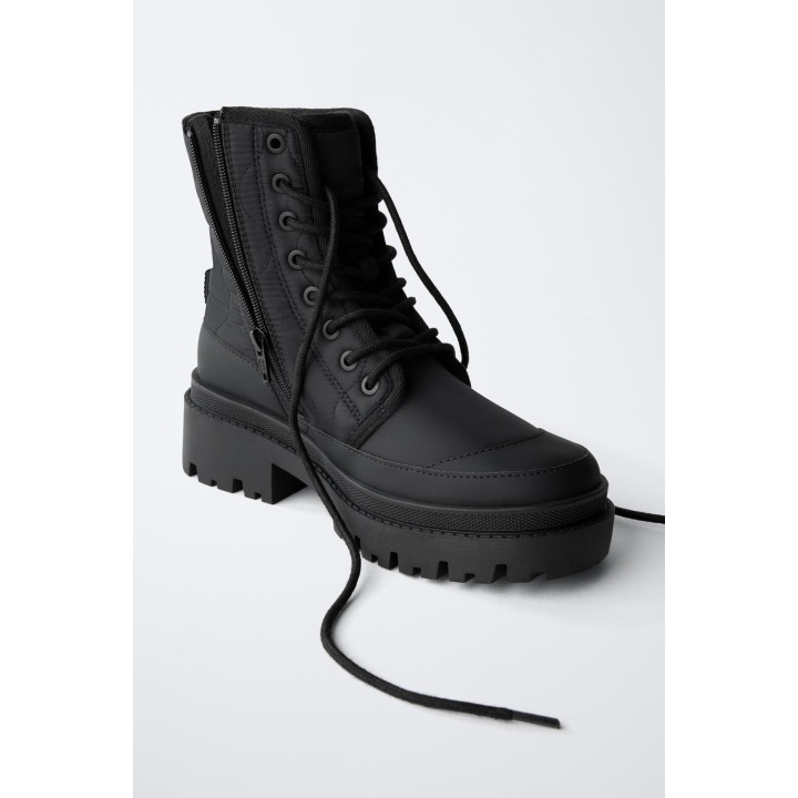 СТЕГАНЫЕ БОТИНКИ НА ШНУРОВКЕ