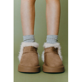 БОТИНКИ С ИСКУССТВЕННЫМ МЕХОМ