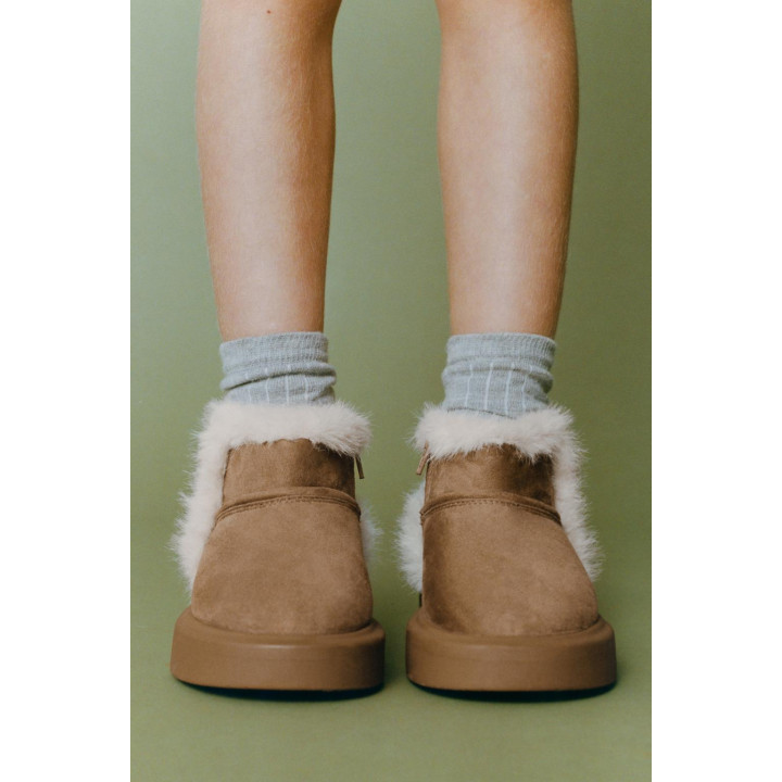 БОТИНКИ С ИСКУССТВЕННЫМ МЕХОМ