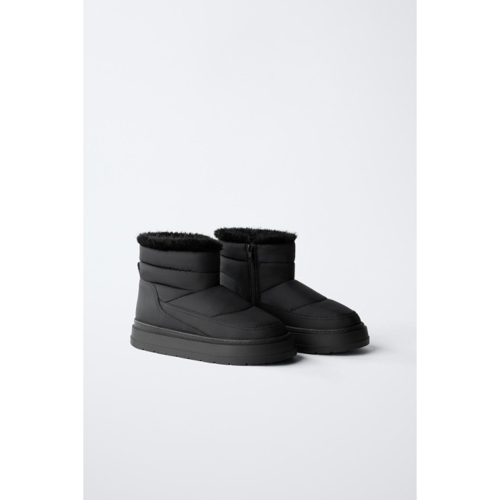 СТЕГАНЫЕ БОТИНКИ С МЕХОМ