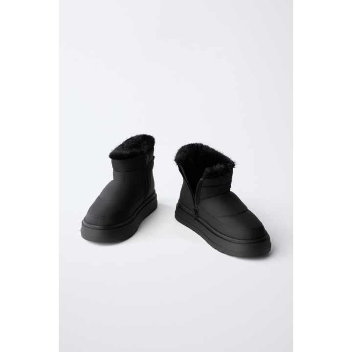 СТЕГАНЫЕ БОТИНКИ С МЕХОМ