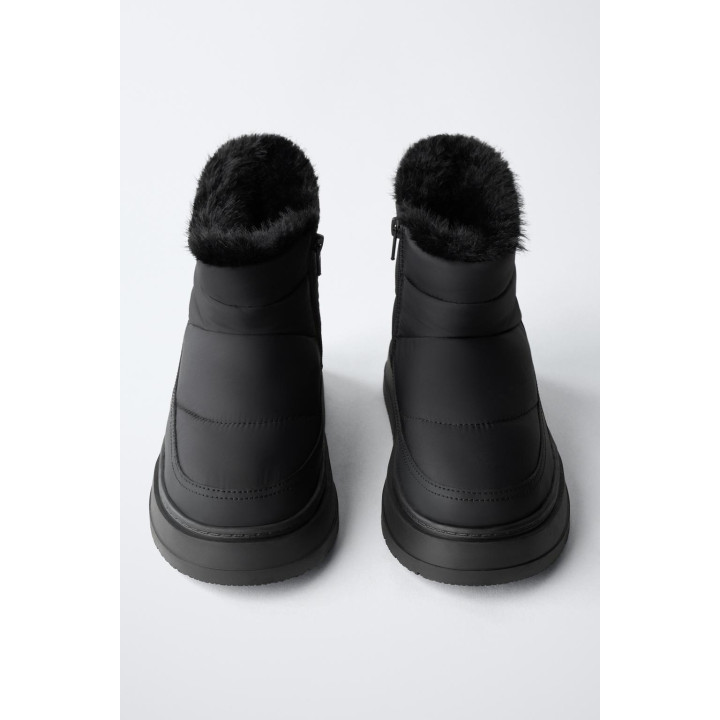 СТЕГАНЫЕ БОТИНКИ С МЕХОМ