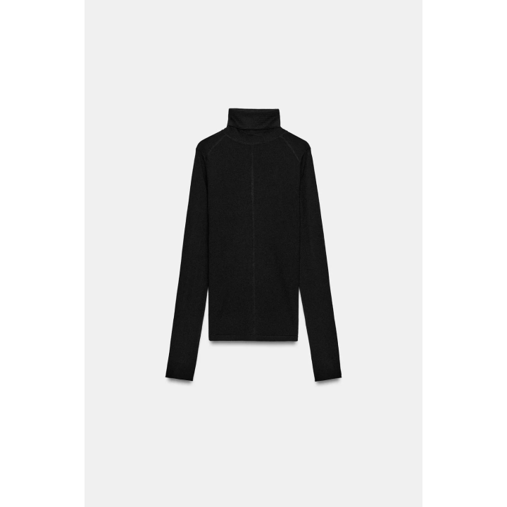 ВЯЗАНЫЙ СВИТЕР С ВЫСОКИМ ВОРОТНИКОМ ИЗ ШЕРСТИ