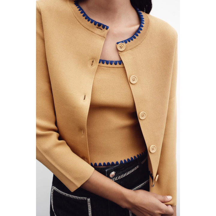 КАРДИГАН С КОНТРАСТНОЙ ВЫШИВКОЙ