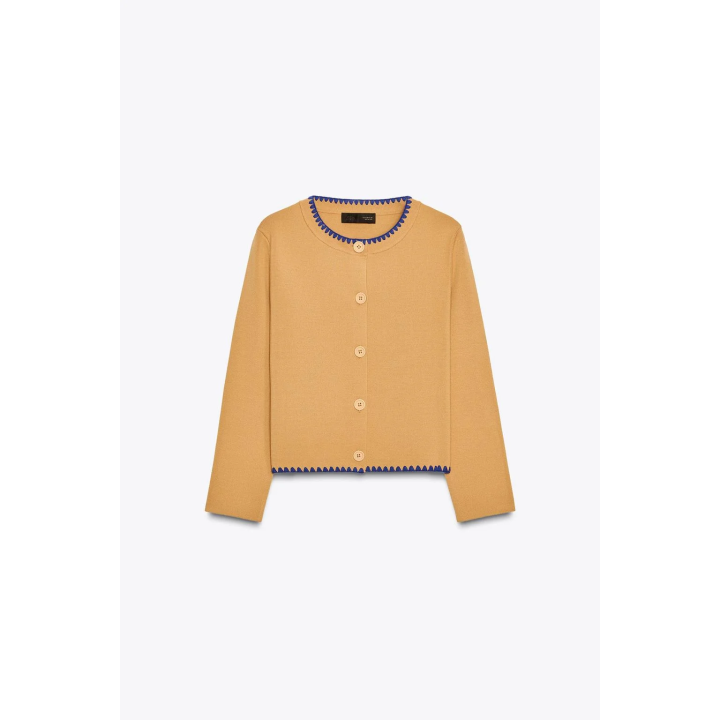 КАРДИГАН С КОНТРАСТНОЙ ВЫШИВКОЙ