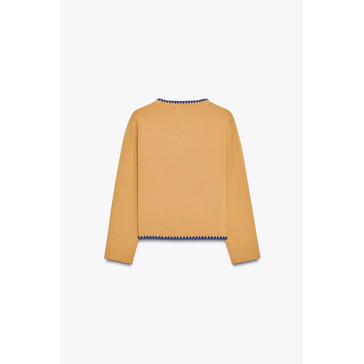 КАРДИГАН С КОНТРАСТНОЙ ВЫШИВКОЙ