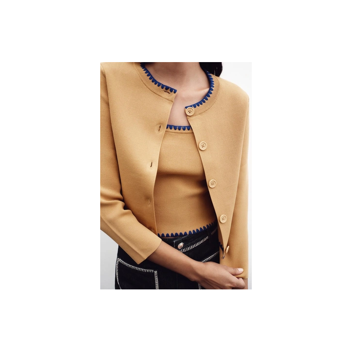 КАРДИГАН С КОНТРАСТНОЙ ВЫШИВКОЙ