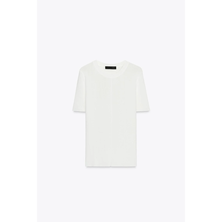 ТРИКОТАЖНЫЙ ТОП С КОРОТКИМИ РУКАВАМИ