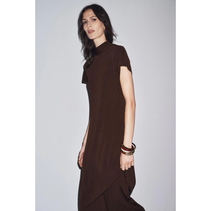 ПЛАТЬЕ-ТУНИКА МИДИ С БАНТОМ