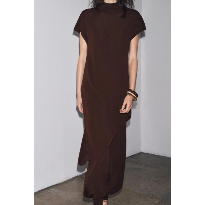 ПЛАТЬЕ-ТУНИКА МИДИ С БАНТОМ