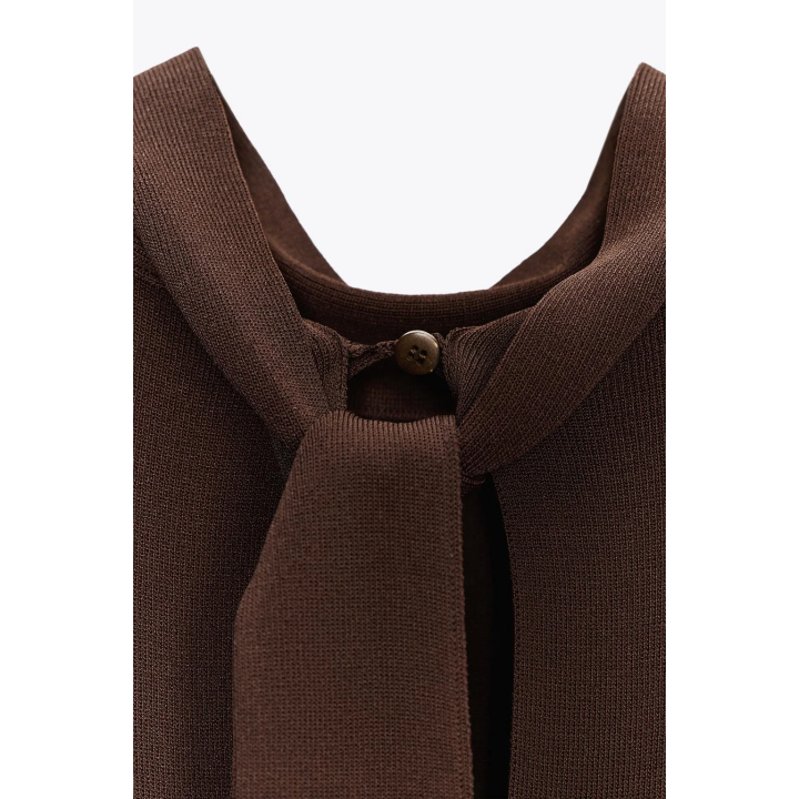 ПЛАТЬЕ-ТУНИКА МИДИ С БАНТОМ