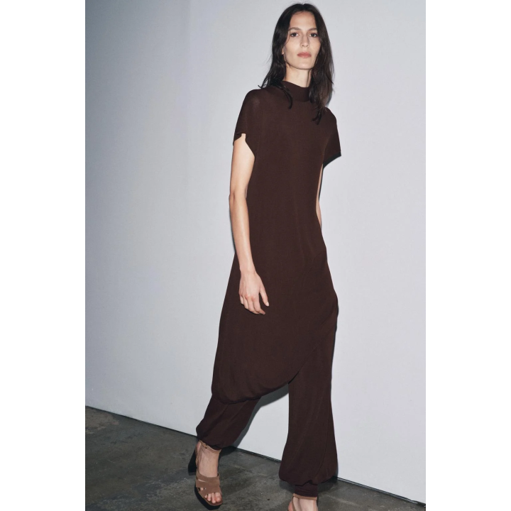 ПЛАТЬЕ-ТУНИКА МИДИ С БАНТОМ