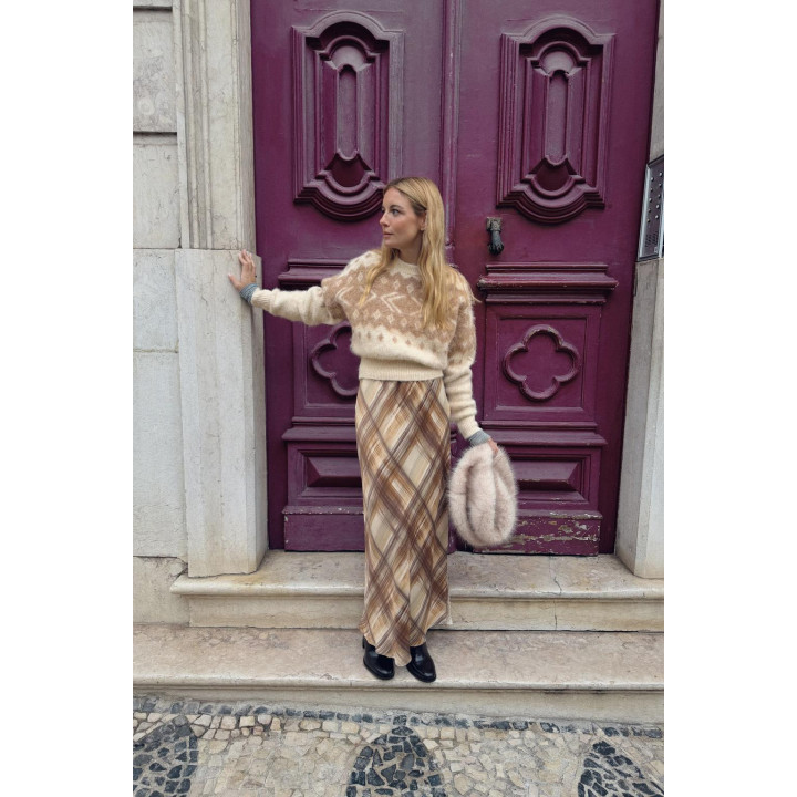 ЖАККАРДОВЫЙ СВИТЕР ИЗ ТРИКОТАЖА С ЭФФЕКТОМ ВОРСА