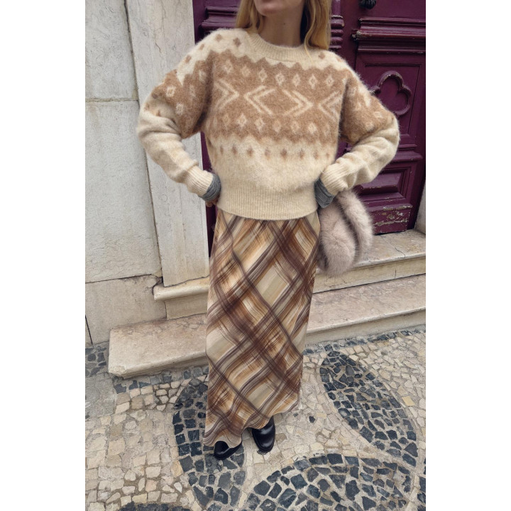 ЖАККАРДОВЫЙ СВИТЕР ИЗ ТРИКОТАЖА С ЭФФЕКТОМ ВОРСА