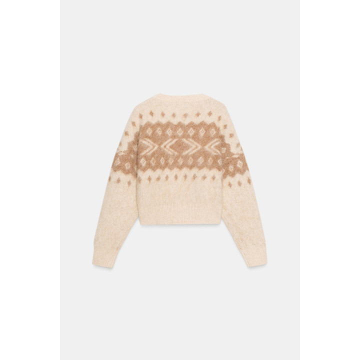 ЖАККАРДОВЫЙ СВИТЕР ИЗ ТРИКОТАЖА С ЭФФЕКТОМ ВОРСА