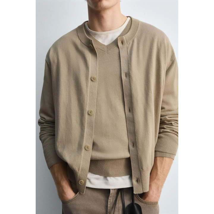 КАРДИГАН ИЗ ХЛОПКА И РАМИ