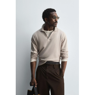 ТРИКОТАЖНОЕ ПОЛО ИЗ ХЛОПКА И ШЕРСТИ