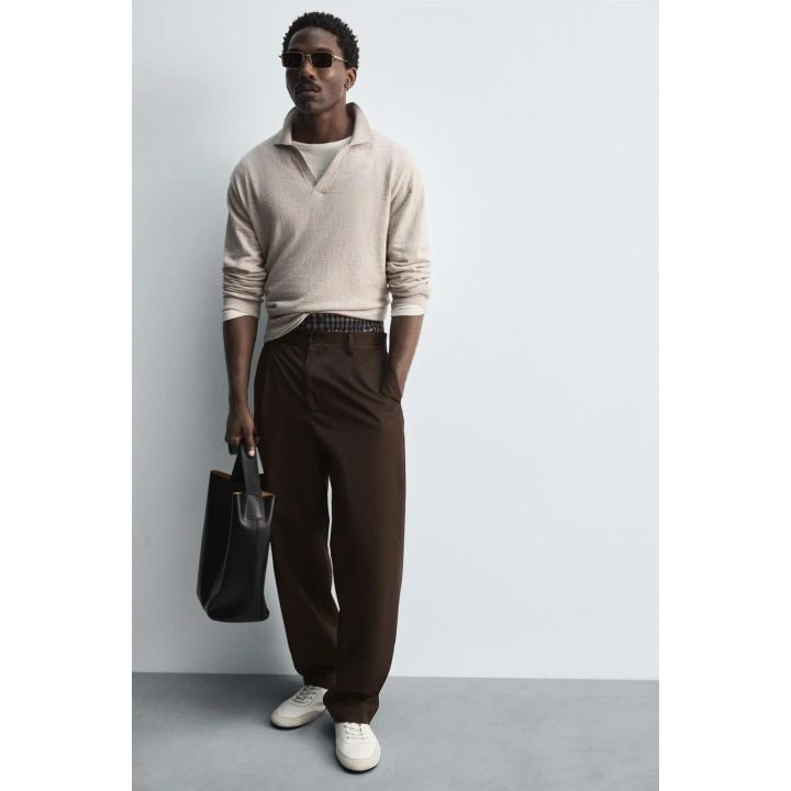 ТРИКОТАЖНОЕ ПОЛО ИЗ ХЛОПКА И ШЕРСТИ