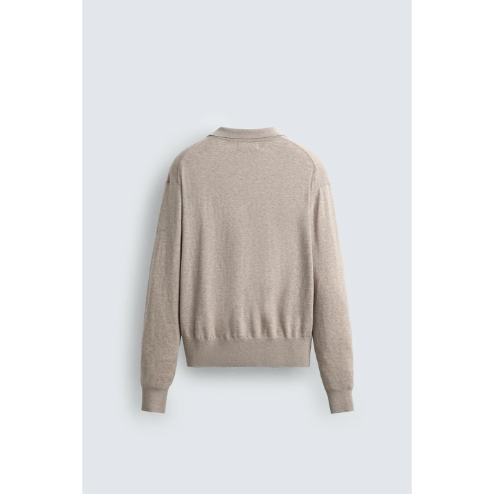 ТРИКОТАЖНОЕ ПОЛО ИЗ ХЛОПКА И ШЕРСТИ