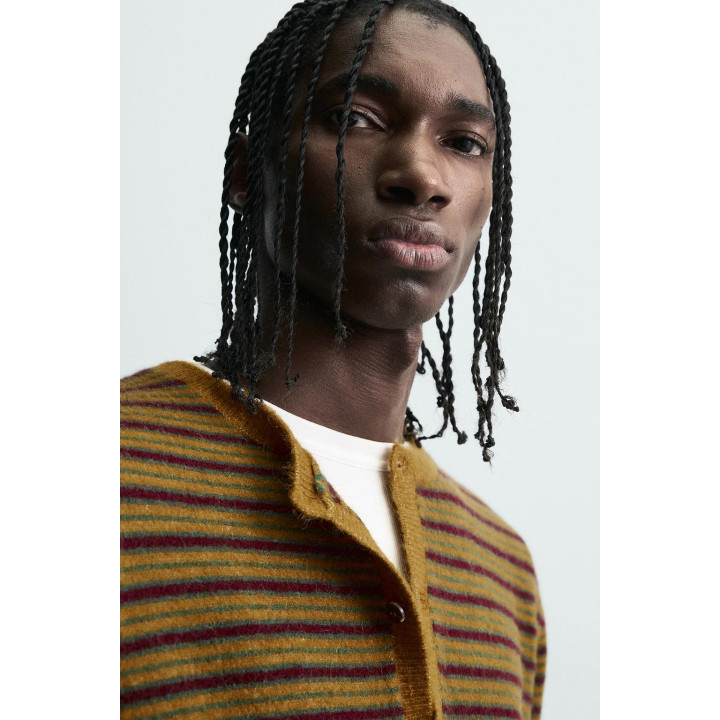 ЖАККАРДОВЫЙ КАРДИГАН В ПОЛОСКУ