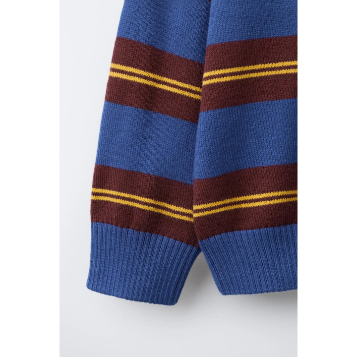 Поло из вязаного полотна в полоску