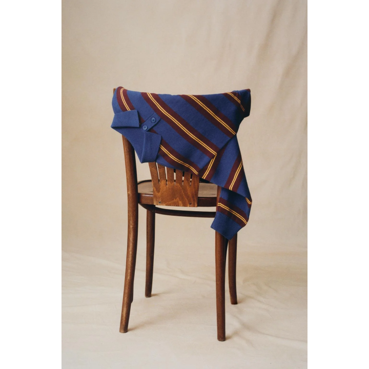 Поло из вязаного полотна в полоску