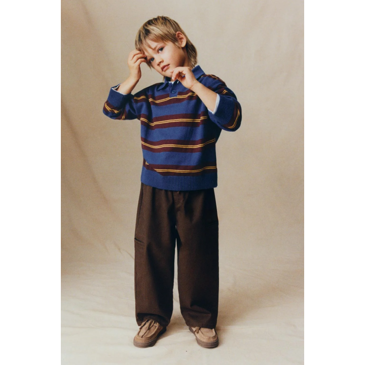 Поло из вязаного полотна в полоску