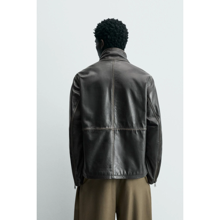 Кожаная куртка с карманами limited edition