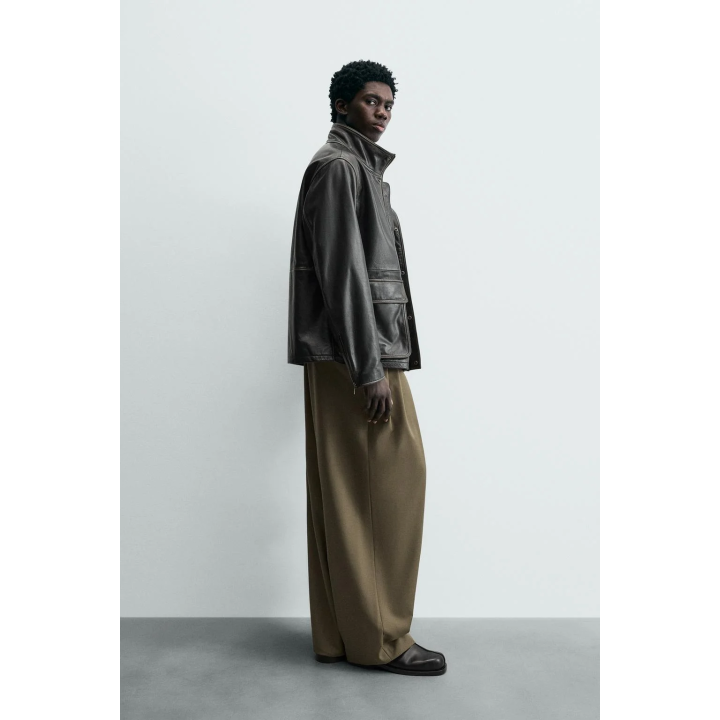 Кожаная куртка с карманами limited edition
