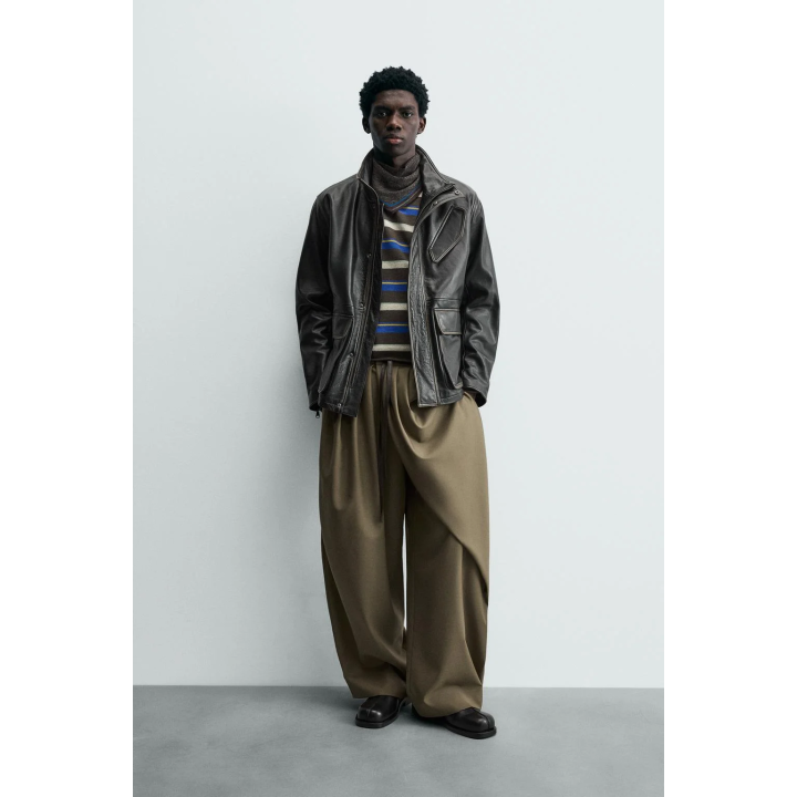 Кожаная куртка с карманами limited edition