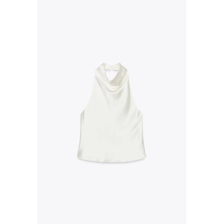 АТЛАСНЫЙ ТОП С ГОРЛОВИНОЙ ХАЛТЕР