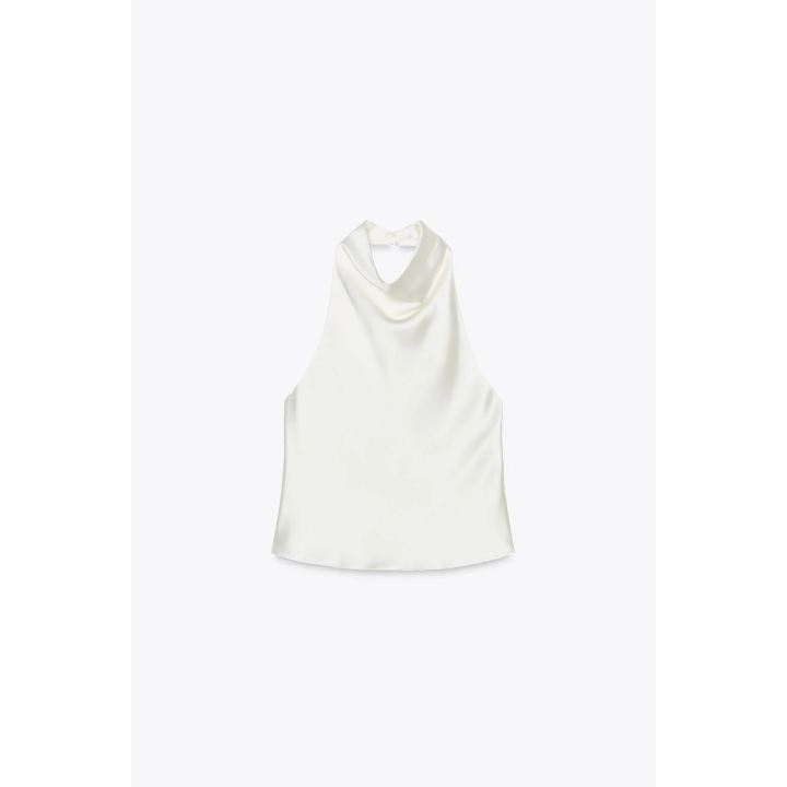 АТЛАСНЫЙ ТОП С ГОРЛОВИНОЙ ХАЛТЕР