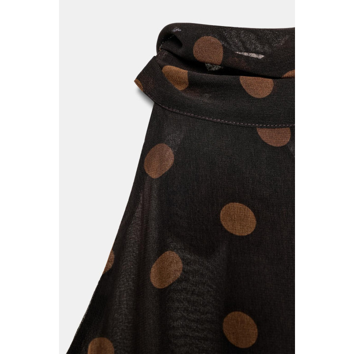 ТОП ИЗ ЖОРЖЕТА С ГОРЛОВИНОЙ ХАЛТЕР В ГОРОШЕК