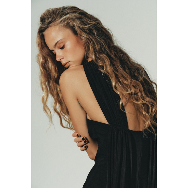 КОМБИНИРОВАННОЕ ПЛАТЬЕ С ПРОЗРАЧНЫМИ ДЕТАЛЯМИ