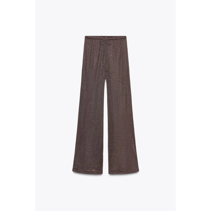 БРЮКИ ПАЛАЦЦО ИЗ МЕТАЛЛИЗИРОВАННОЙ НИТИ