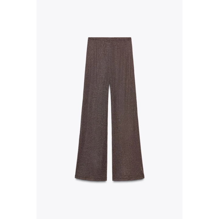 БРЮКИ ПАЛАЦЦО ИЗ МЕТАЛЛИЗИРОВАННОЙ НИТИ