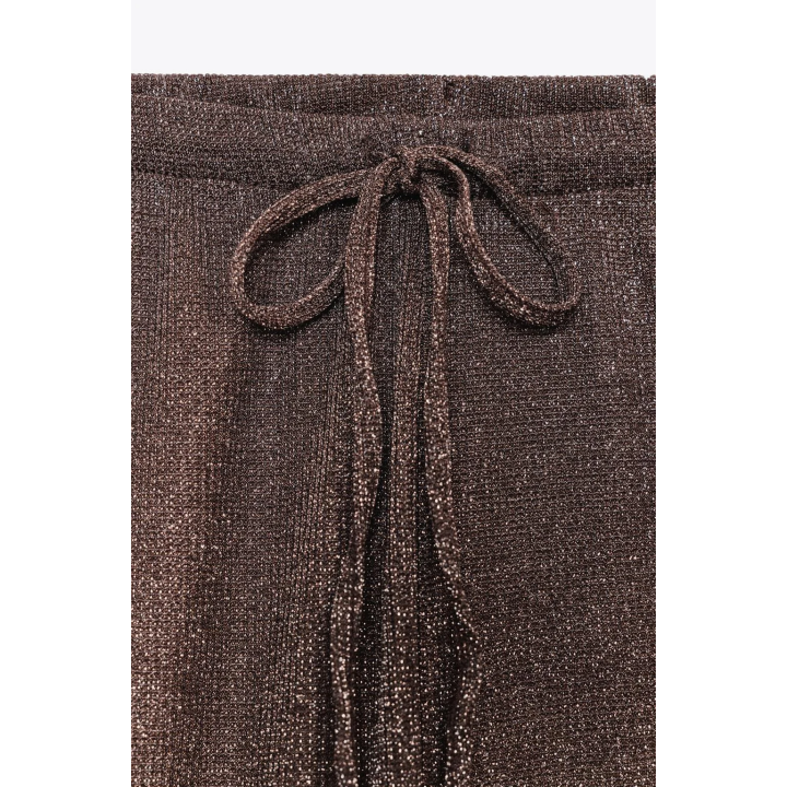 БРЮКИ ПАЛАЦЦО ИЗ МЕТАЛЛИЗИРОВАННОЙ НИТИ