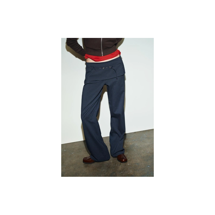 БРЮКИ В КЛЕТКУ С РЕМНЕМ