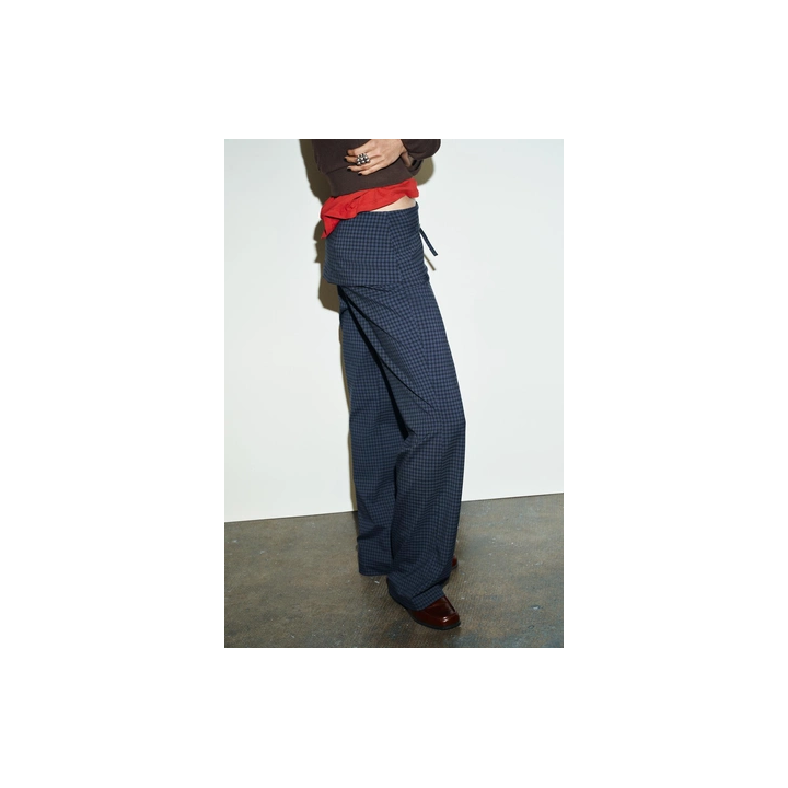 БРЮКИ В КЛЕТКУ С РЕМНЕМ