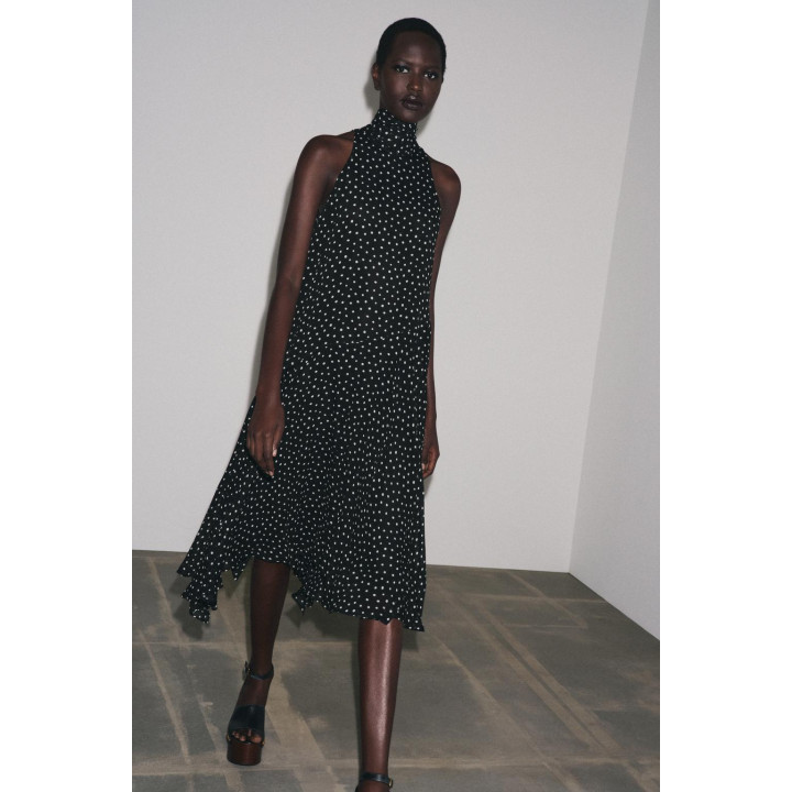 ПЛАТЬЕ В ГОРОШЕК С ГОРЛОВИНОЙ ХАЛТЕР — ZW COLLECTION