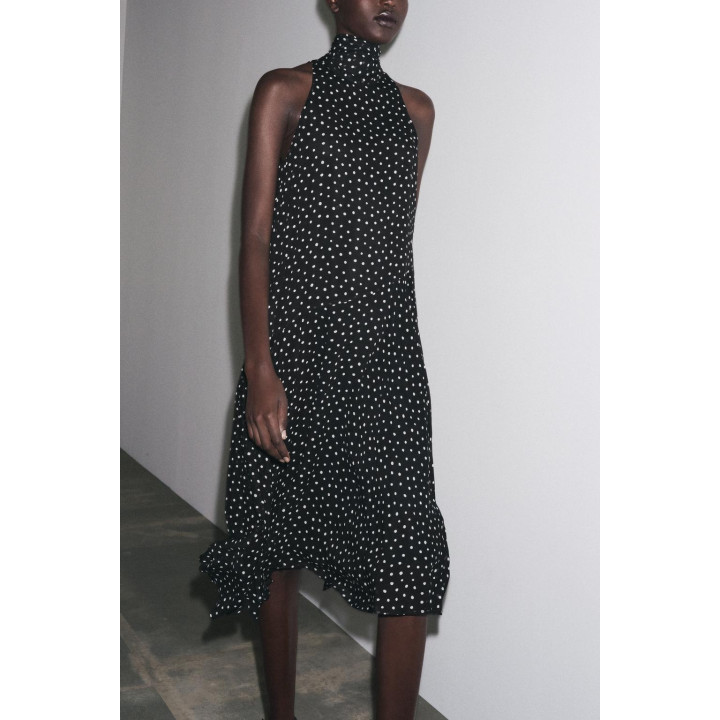 ПЛАТЬЕ В ГОРОШЕК С ГОРЛОВИНОЙ ХАЛТЕР — ZW COLLECTION