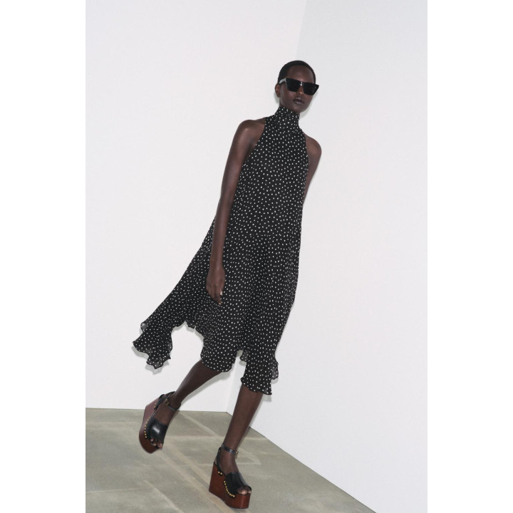 ПЛАТЬЕ В ГОРОШЕК С ГОРЛОВИНОЙ ХАЛТЕР — ZW COLLECTION