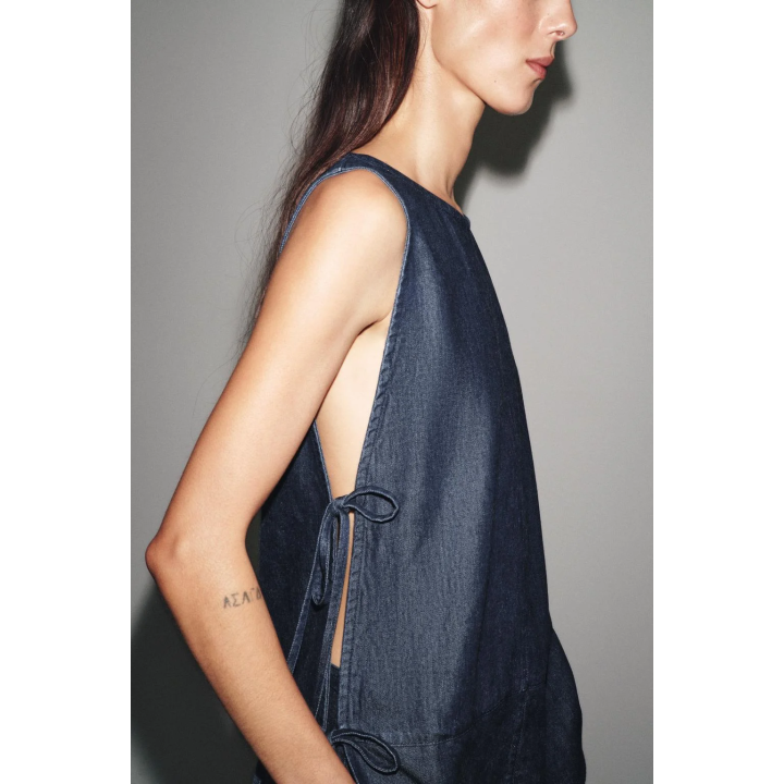 ДЖИНСОВЫЙ ТОП С ЗАВЯЗКАМИ — ZW COLLECTION