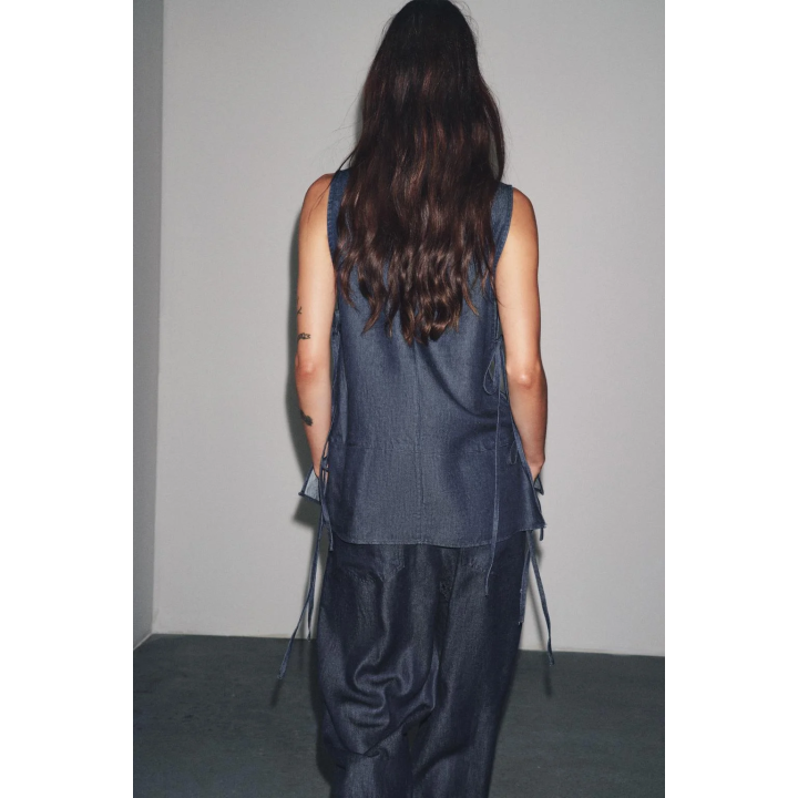 ДЖИНСОВЫЙ ТОП С ЗАВЯЗКАМИ — ZW COLLECTION