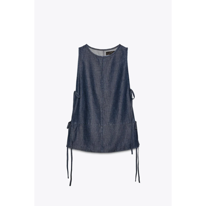 ДЖИНСОВЫЙ ТОП С ЗАВЯЗКАМИ — ZW COLLECTION