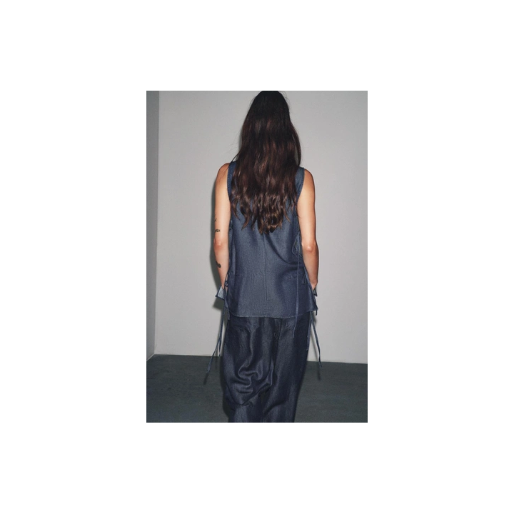 ДЖИНСОВЫЙ ТОП С ЗАВЯЗКАМИ — ZW COLLECTION