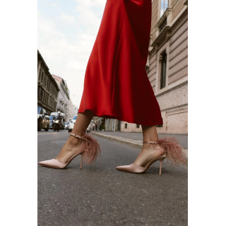 ТУФЛИ НА КАБЛУКЕ С ПЕРЬЯМИ