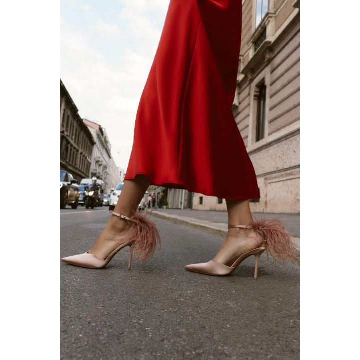 ТУФЛИ НА КАБЛУКЕ С ПЕРЬЯМИ